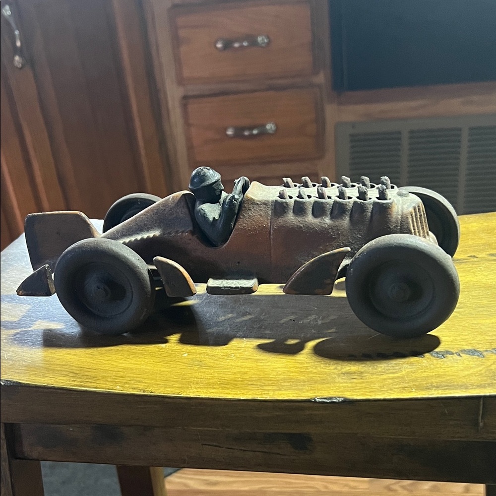 Hubley Vintage Cast Iron Race Car Toy with moveable pistons